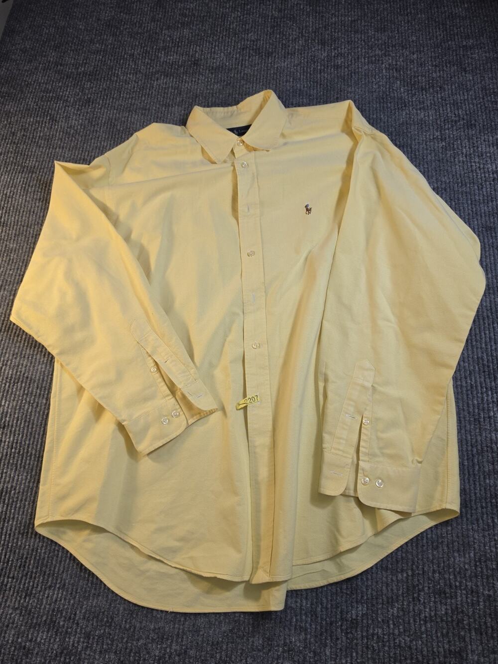 Polo Ralph Lauren Men's Long Sleeve Button Up Shirt Size 17.5 36-37 Faint Spot